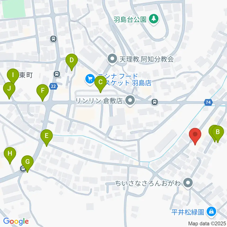 倉敷音楽舘周辺の駐車場・コインパーキング一覧地図