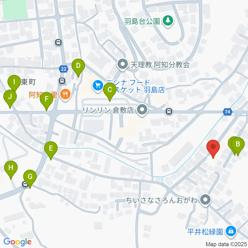 倉敷音楽舘周辺の駐車場・コインパーキング一覧地図