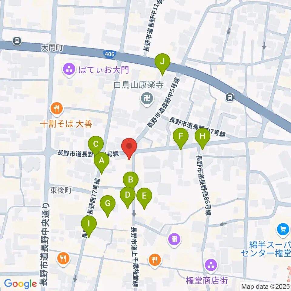 権堂ネオンホール周辺の駐車場・コインパーキング一覧地図