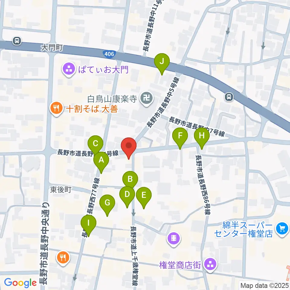権堂ネオンホール周辺の駐車場・コインパーキング一覧地図