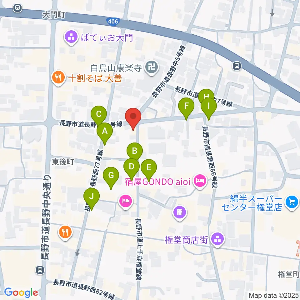 権堂ネオンホール周辺の駐車場・コインパーキング一覧地図