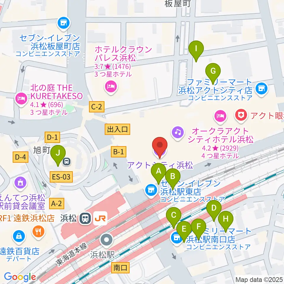 アクトシティ浜松周辺の駐車場・コインパーキング一覧地図