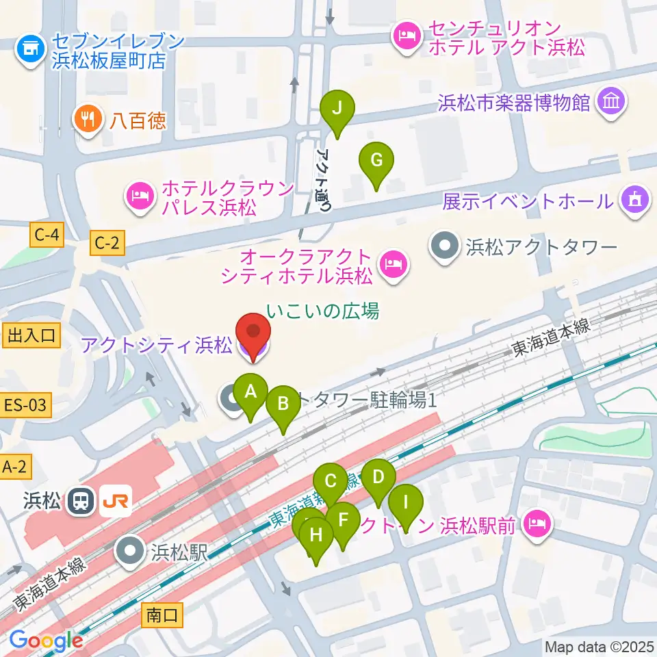 アクトシティ浜松周辺の駐車場・コインパーキング一覧地図
