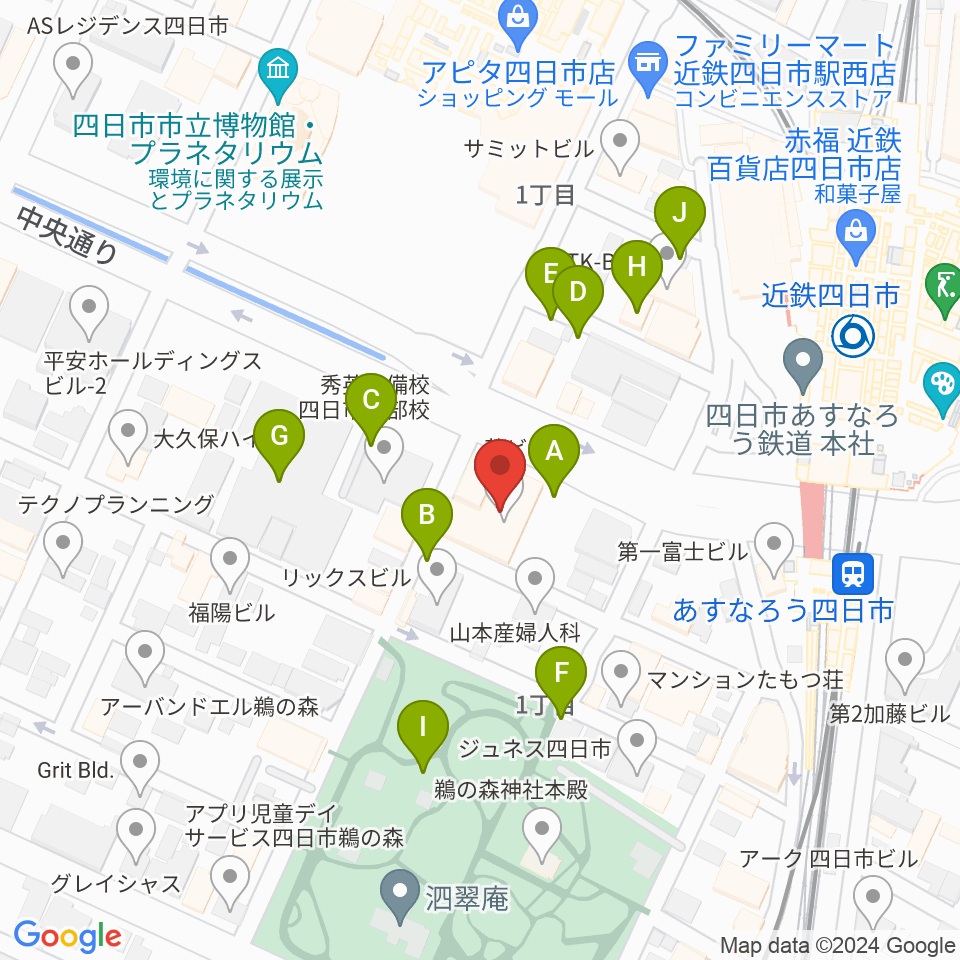 四日市CLUB CHAOS周辺の駐車場・コインパーキング一覧地図