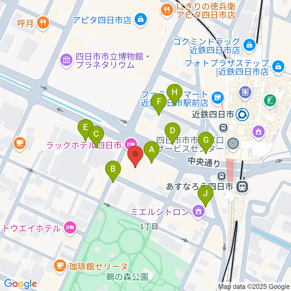四日市CLUB CHAOS周辺の駐車場・コインパーキング一覧地図