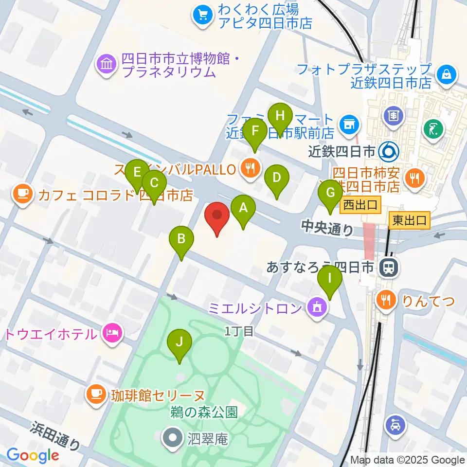 四日市CLUB CHAOS周辺の駐車場・コインパーキング一覧地図