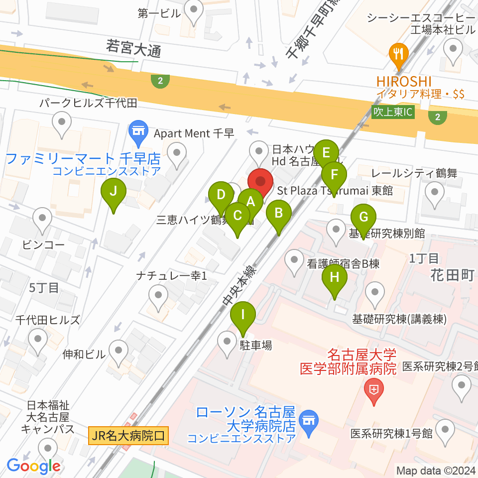 鶴舞DAYTRIP周辺の駐車場・コインパーキング一覧地図