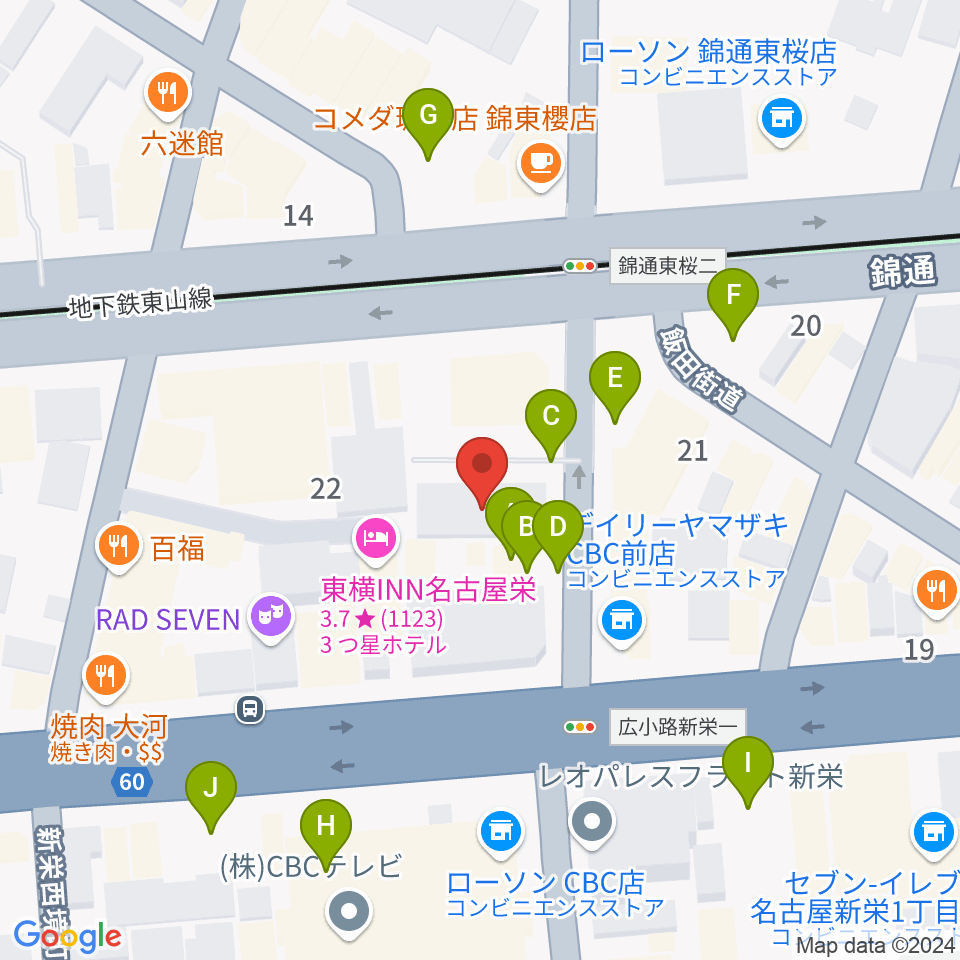 新栄DAYTRIVE周辺の駐車場・コインパーキング一覧地図