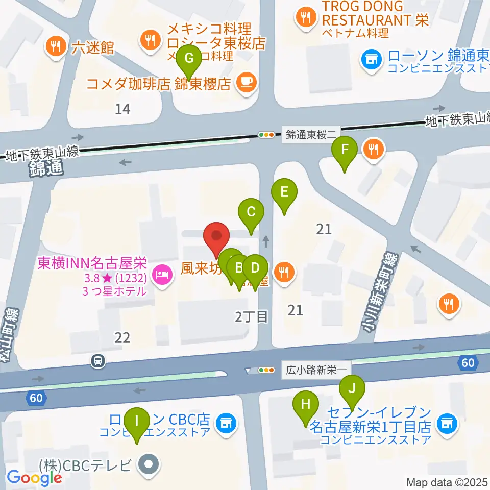 新栄DAYTRIVE周辺の駐車場・コインパーキング一覧地図