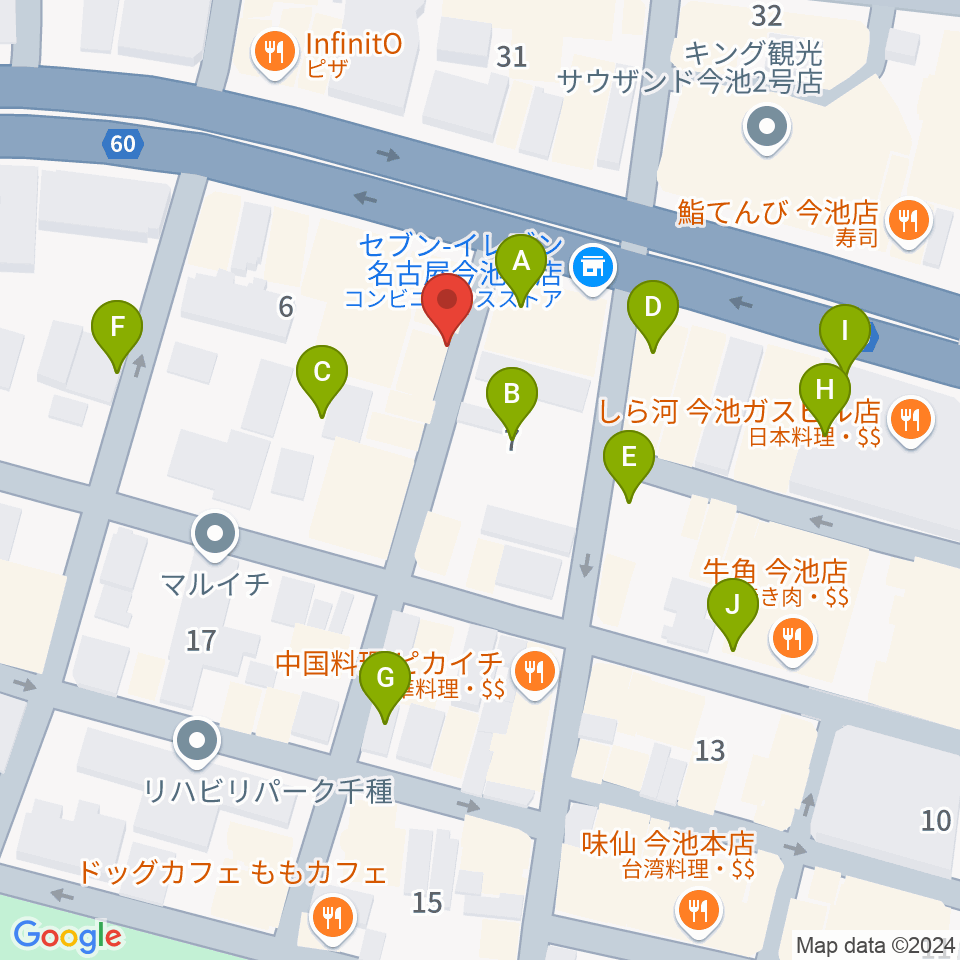 今池TOKUZO周辺の駐車場・コインパーキング一覧地図