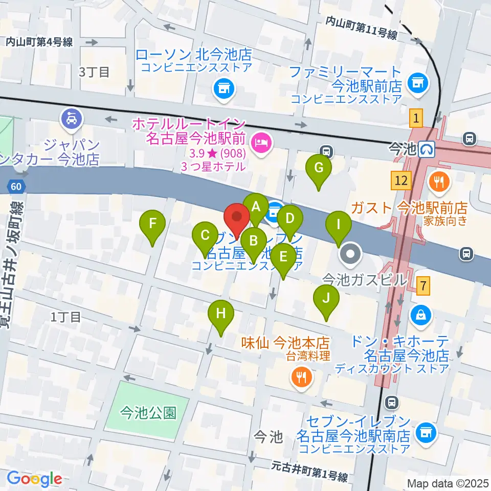 今池TOKUZO周辺の駐車場・コインパーキング一覧地図