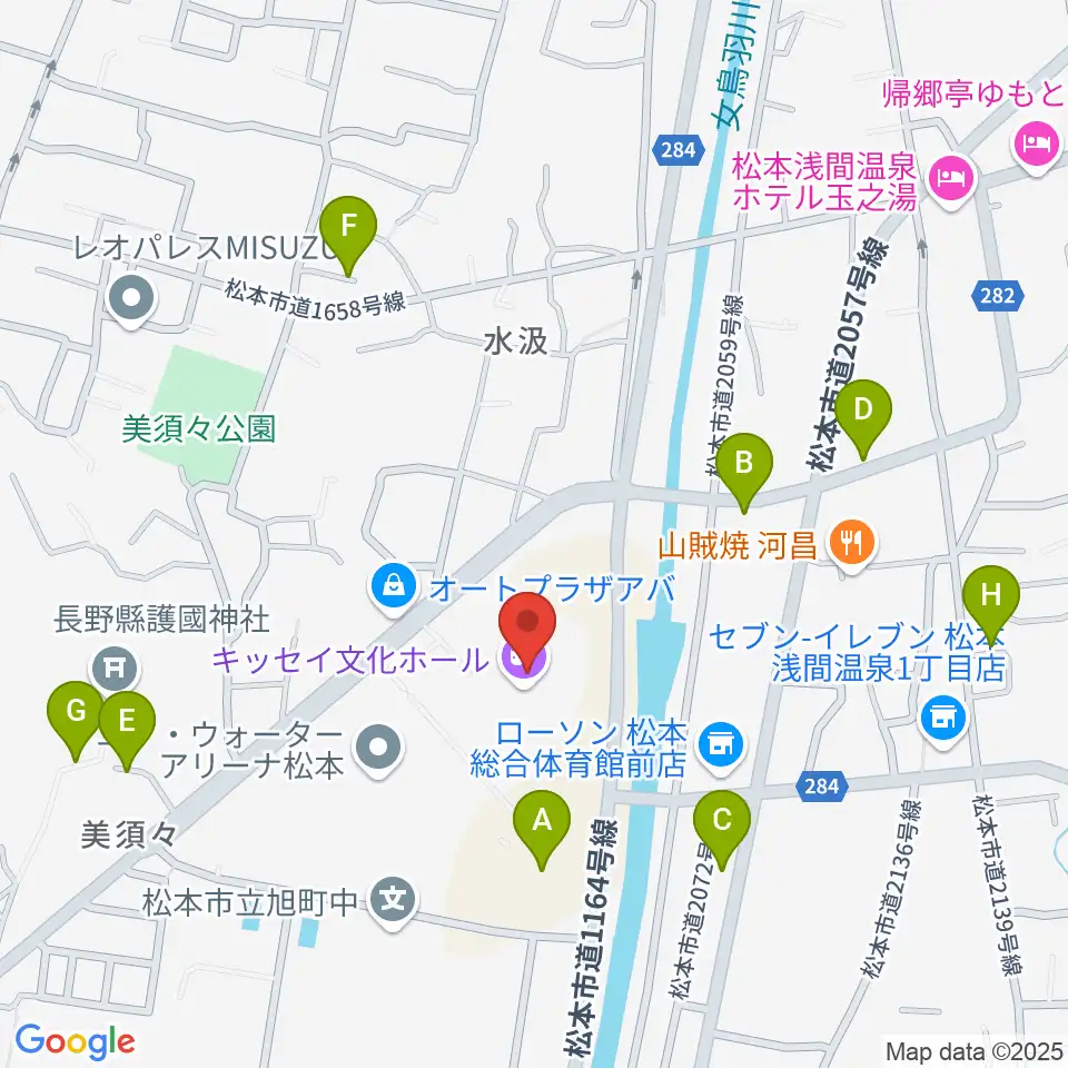 キッセイ文化ホール周辺の駐車場・コインパーキング一覧地図
