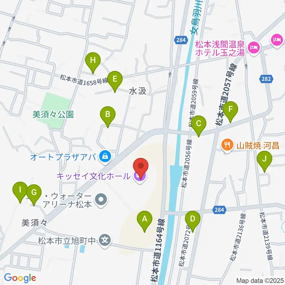キッセイ文化ホール周辺の駐車場・コインパーキング一覧地図
