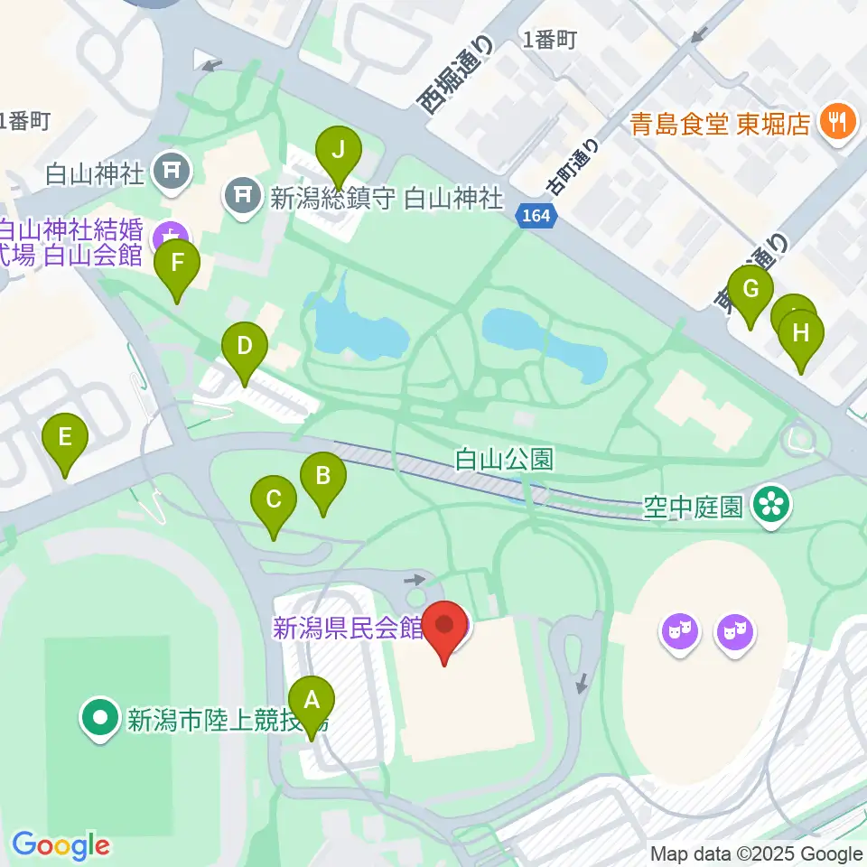 新潟県民会館周辺の駐車場・コインパーキング一覧地図