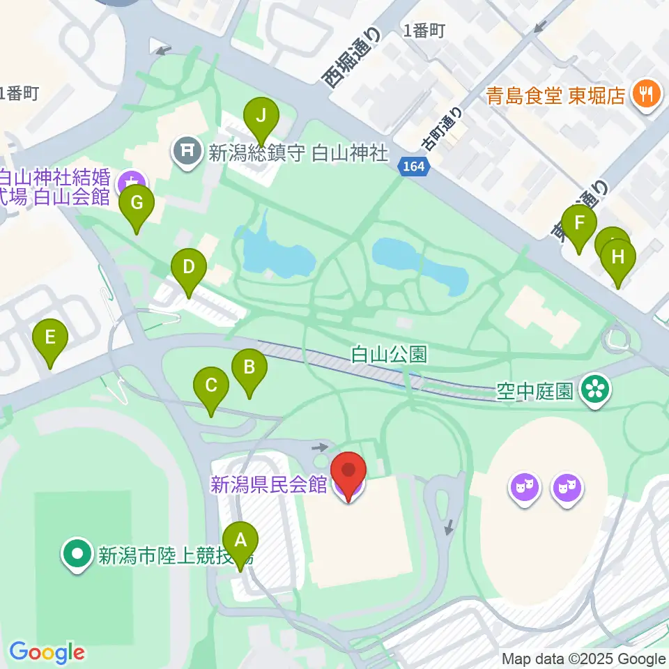 新潟県民会館周辺の駐車場・コインパーキング一覧地図