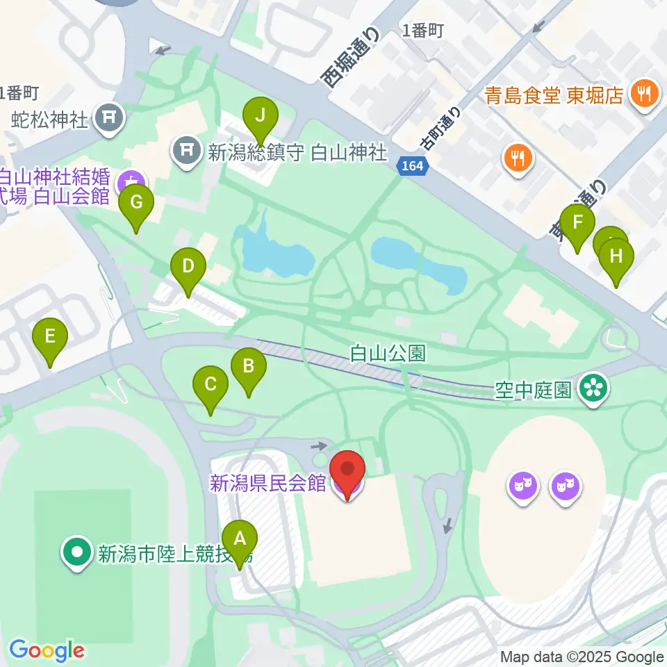 新潟県民会館周辺の駐車場・コインパーキング一覧地図