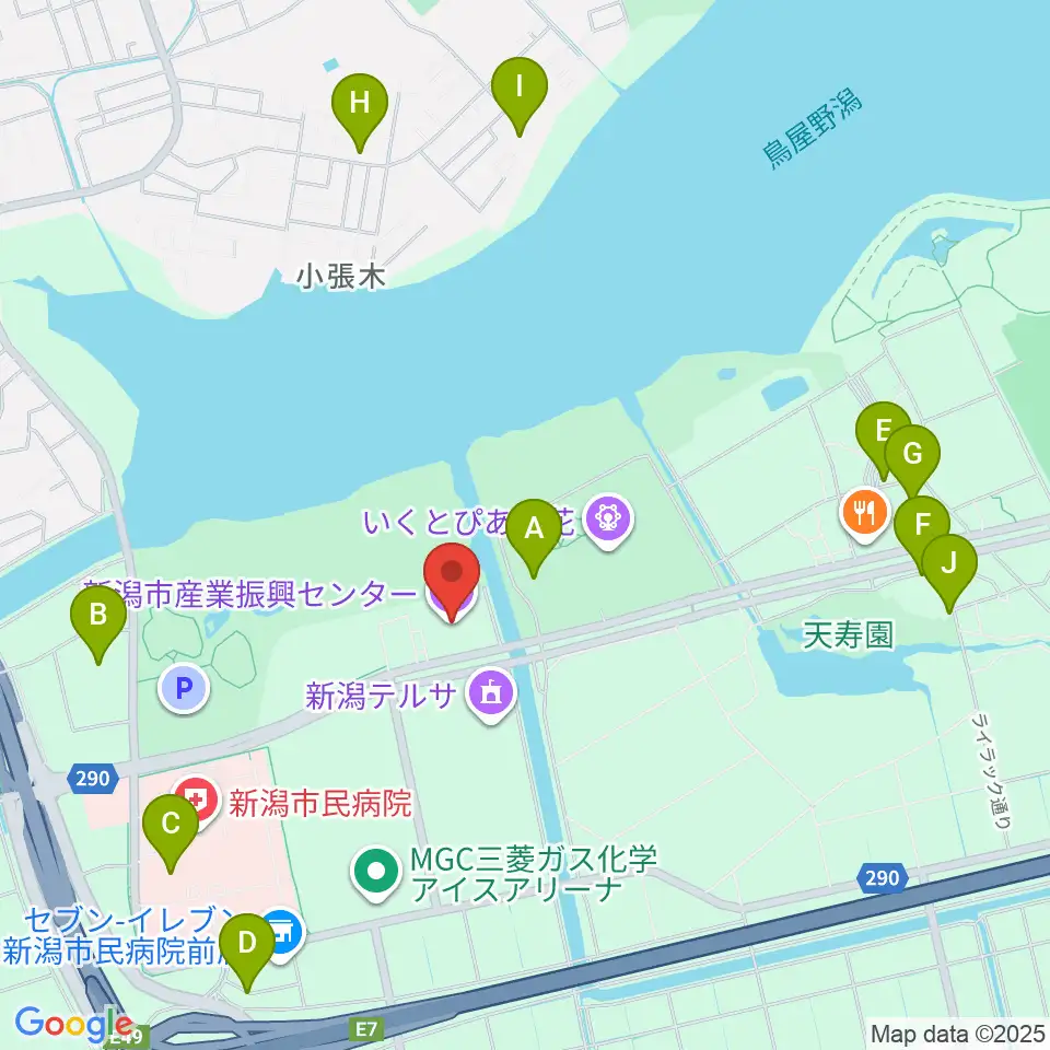 新潟市産業振興センター 周辺の駐車場・コインパーキング一覧マップ