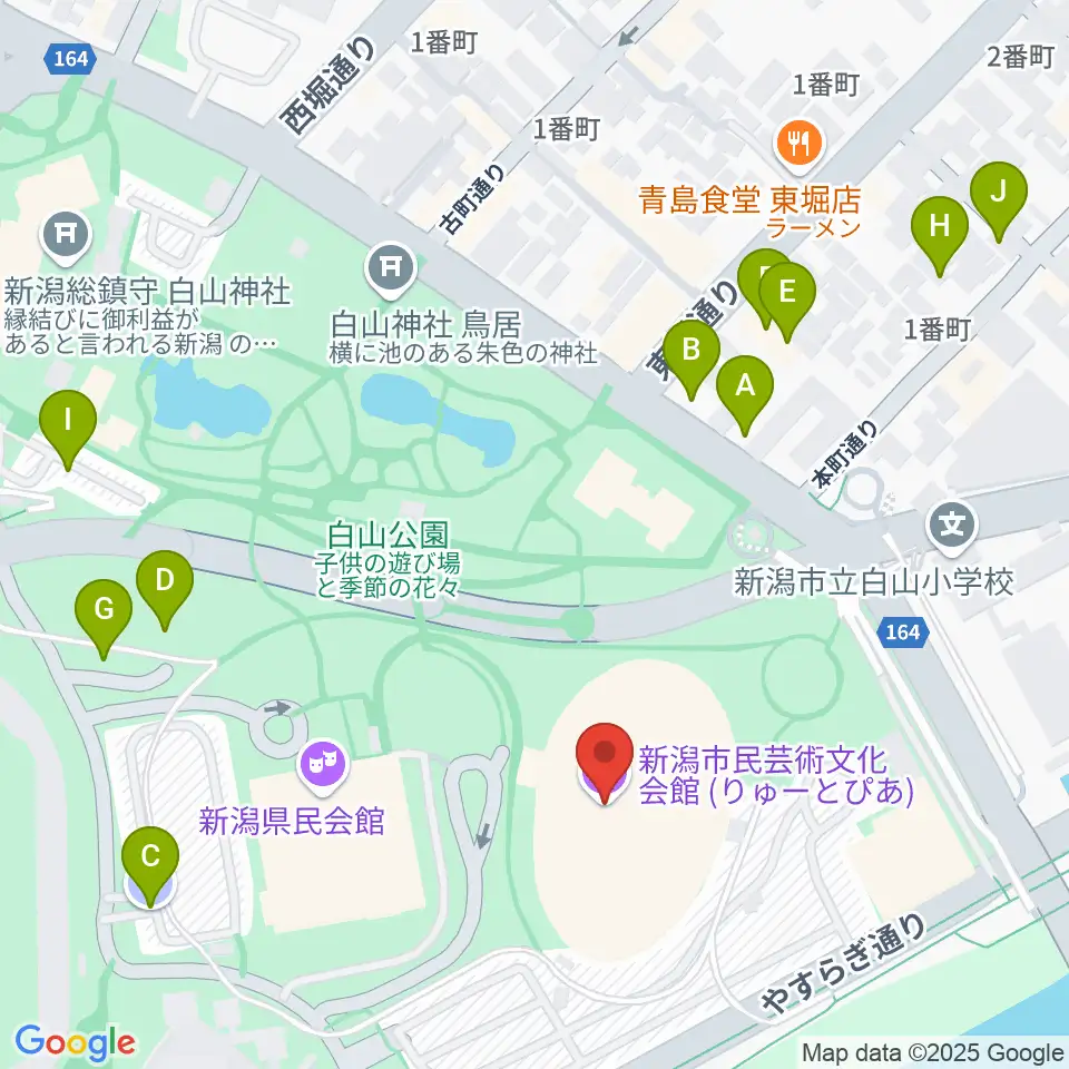 りゅーとぴあ 新潟市民芸術文化会館周辺の駐車場・コインパーキング一覧地図