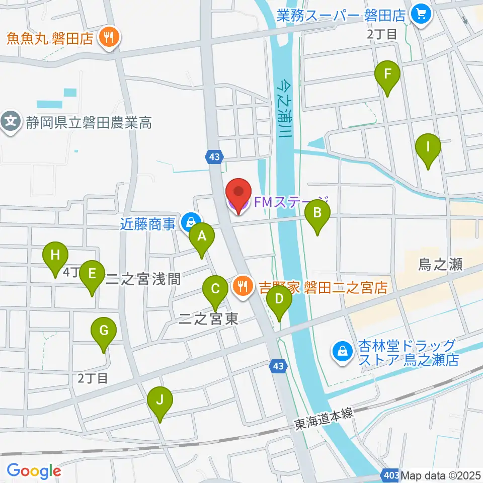 磐田FMステージ周辺の駐車場・コインパーキング一覧地図