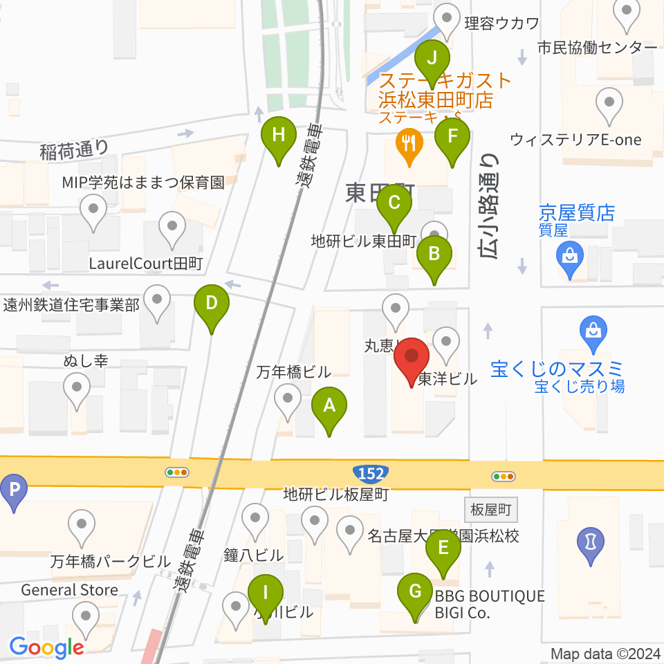 浜松窓枠周辺の駐車場・コインパーキング一覧地図