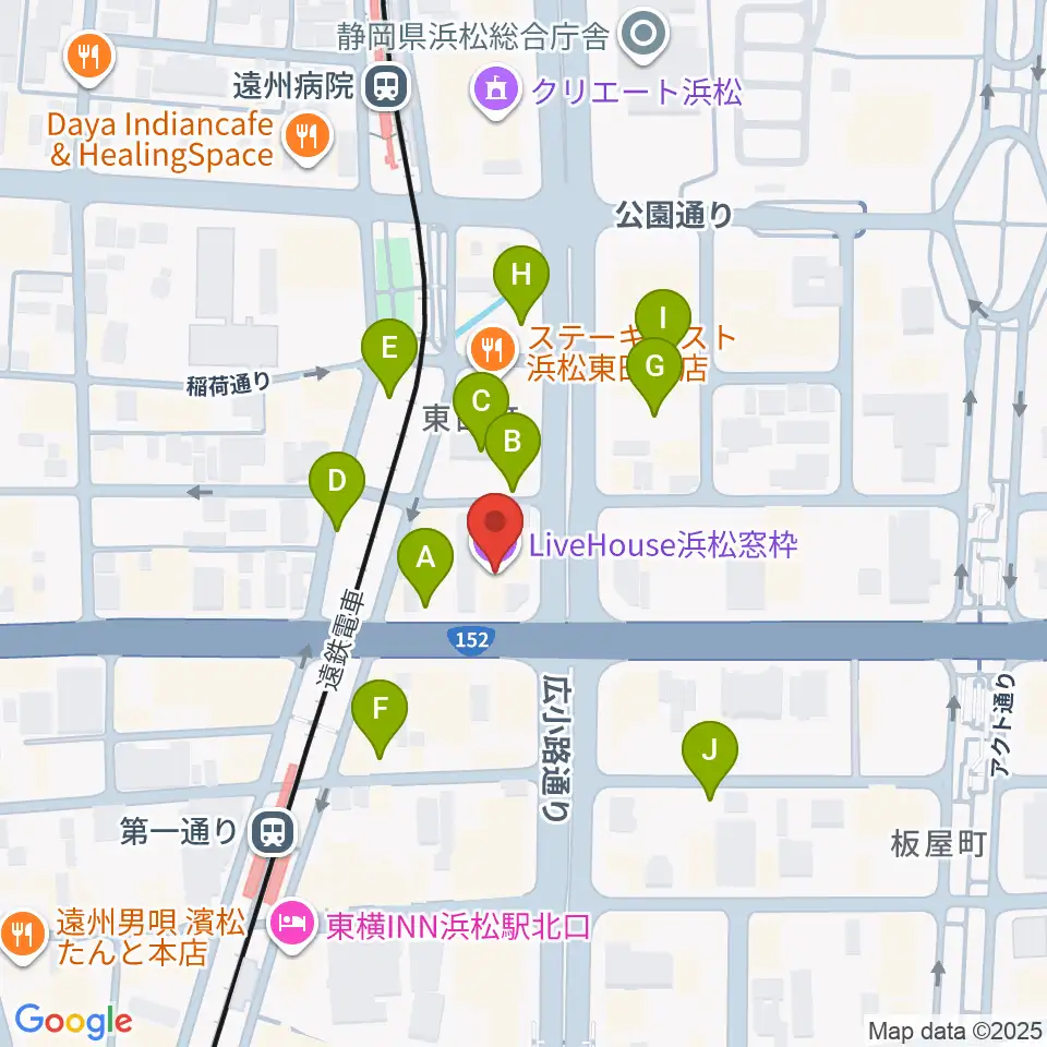 浜松窓枠周辺の駐車場・コインパーキング一覧地図
