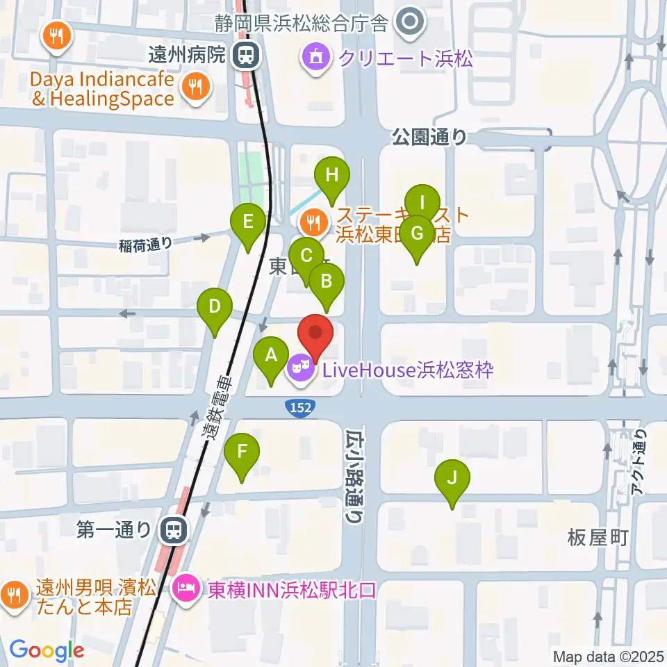 浜松窓枠周辺の駐車場・コインパーキング一覧地図