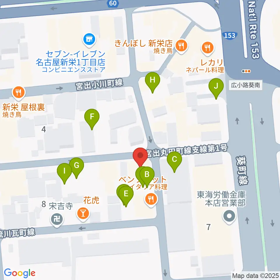 新栄クラブロックンロール周辺の駐車場・コインパーキング一覧地図