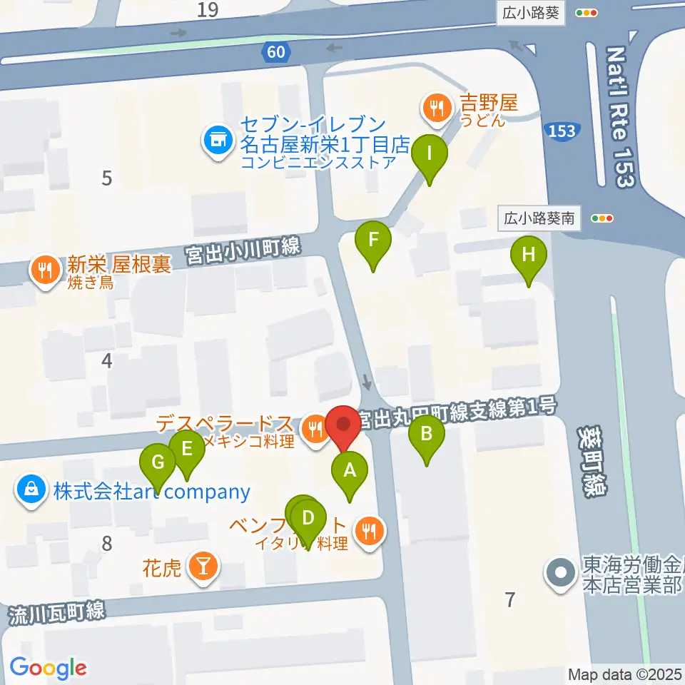 新栄クラブロックンロール周辺の駐車場・コインパーキング一覧地図