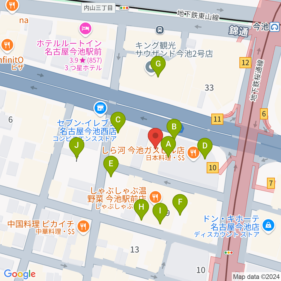 今池パラダイスカフェ21周辺の駐車場・コインパーキング一覧地図