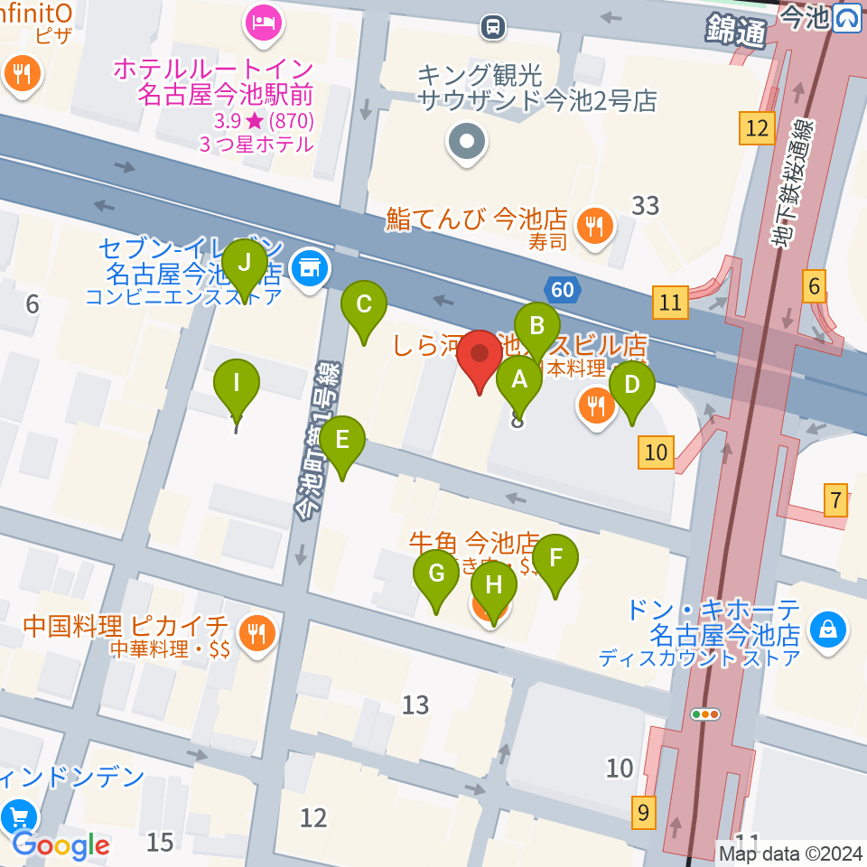 今池パラダイスカフェ21周辺の駐車場・コインパーキング一覧地図