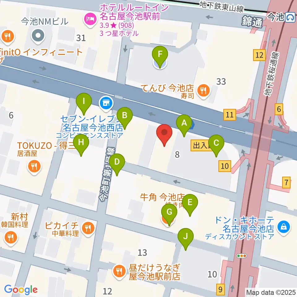 今池パラダイスカフェ21周辺の駐車場・コインパーキング一覧地図