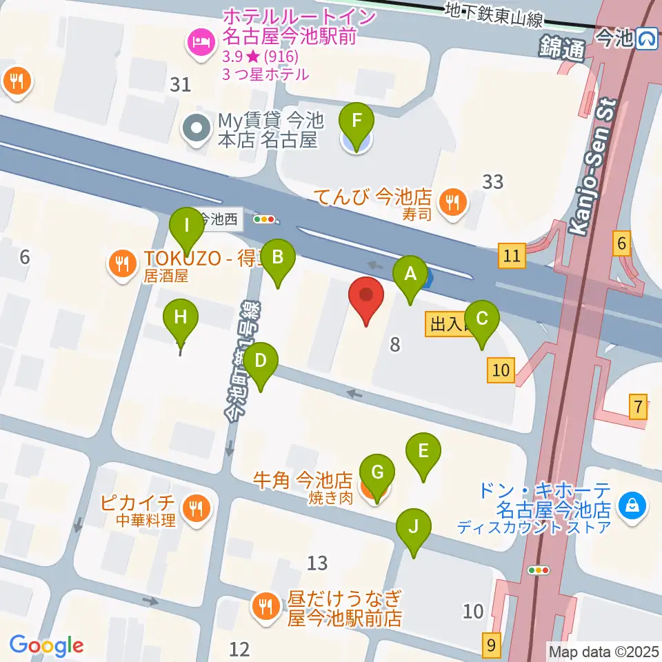 今池パラダイスカフェ21周辺の駐車場・コインパーキング一覧地図