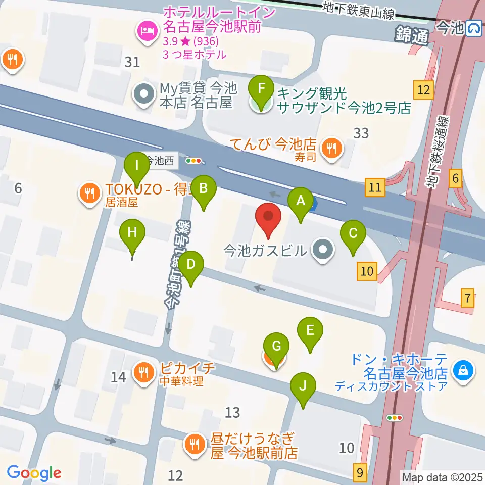 今池パラダイスカフェ21周辺の駐車場・コインパーキング一覧地図