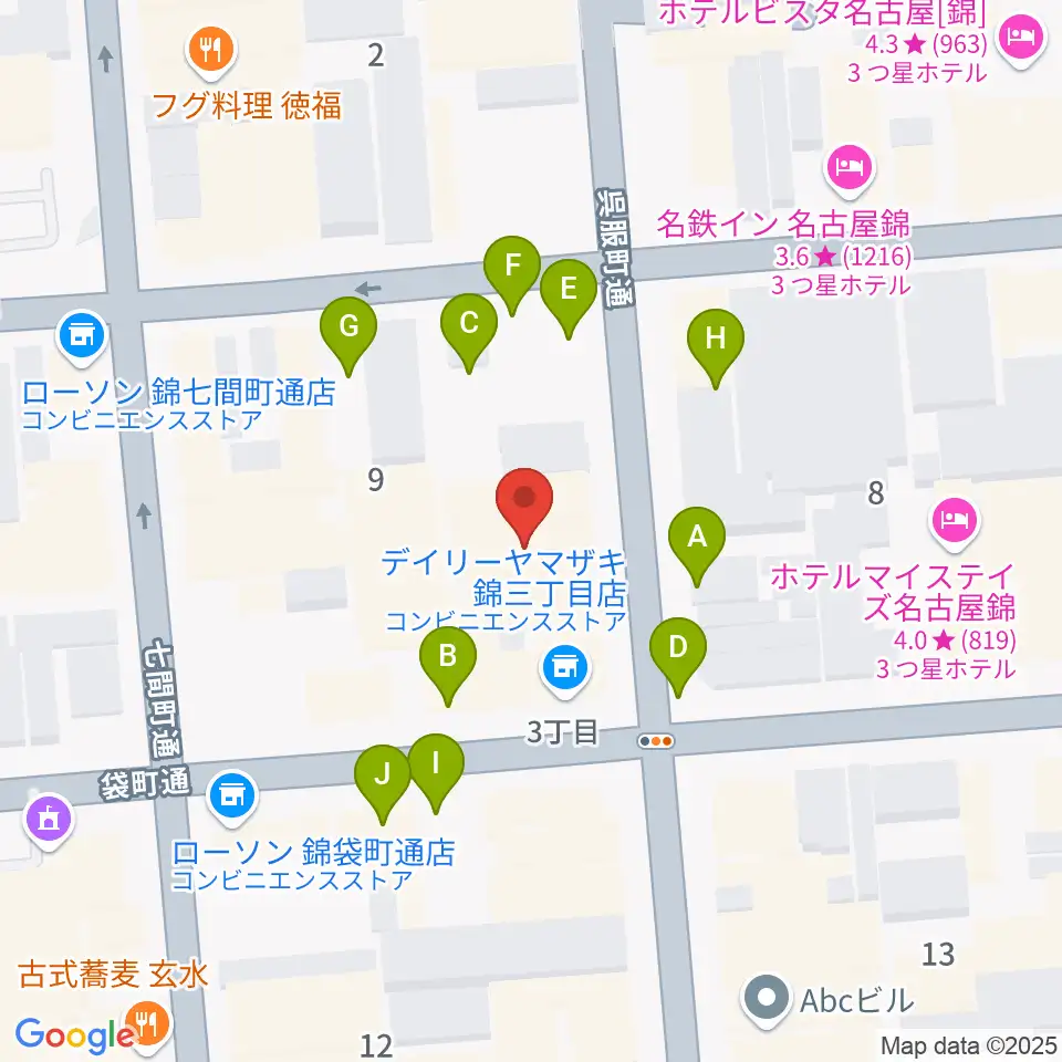 名古屋栄マイルス周辺の駐車場・コインパーキング一覧地図