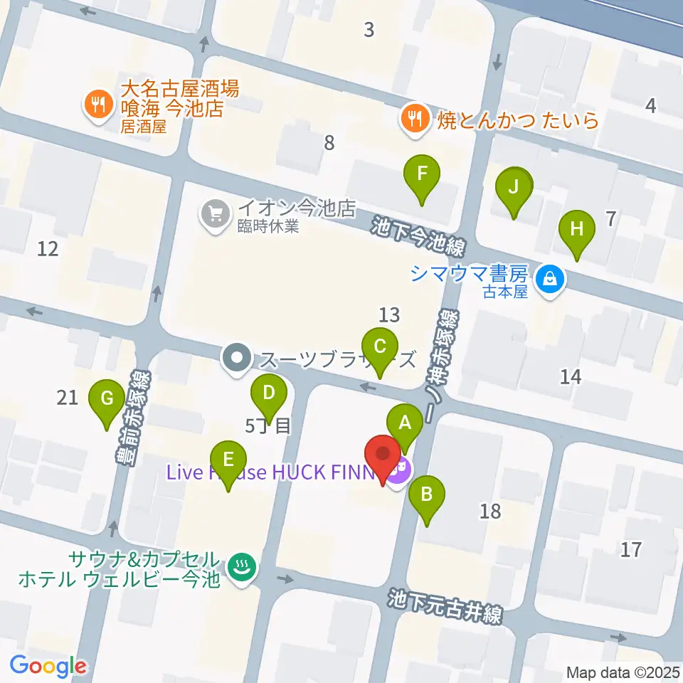 今池ハックフィン周辺の駐車場・コインパーキング一覧地図