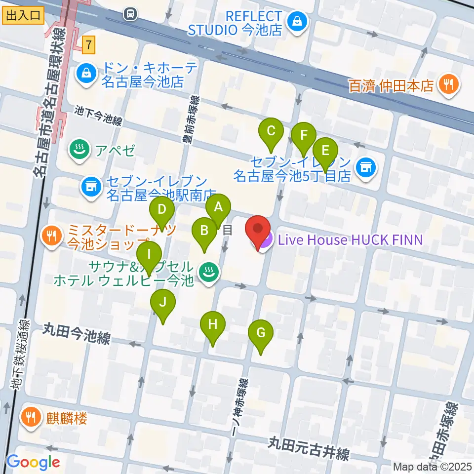 今池ハックフィン周辺の駐車場・コインパーキング一覧地図