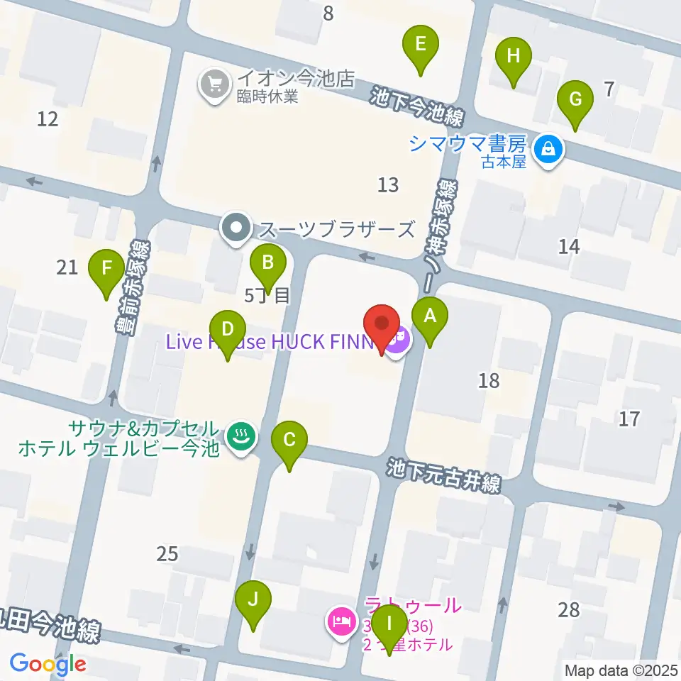 今池ハックフィン周辺の駐車場・コインパーキング一覧地図