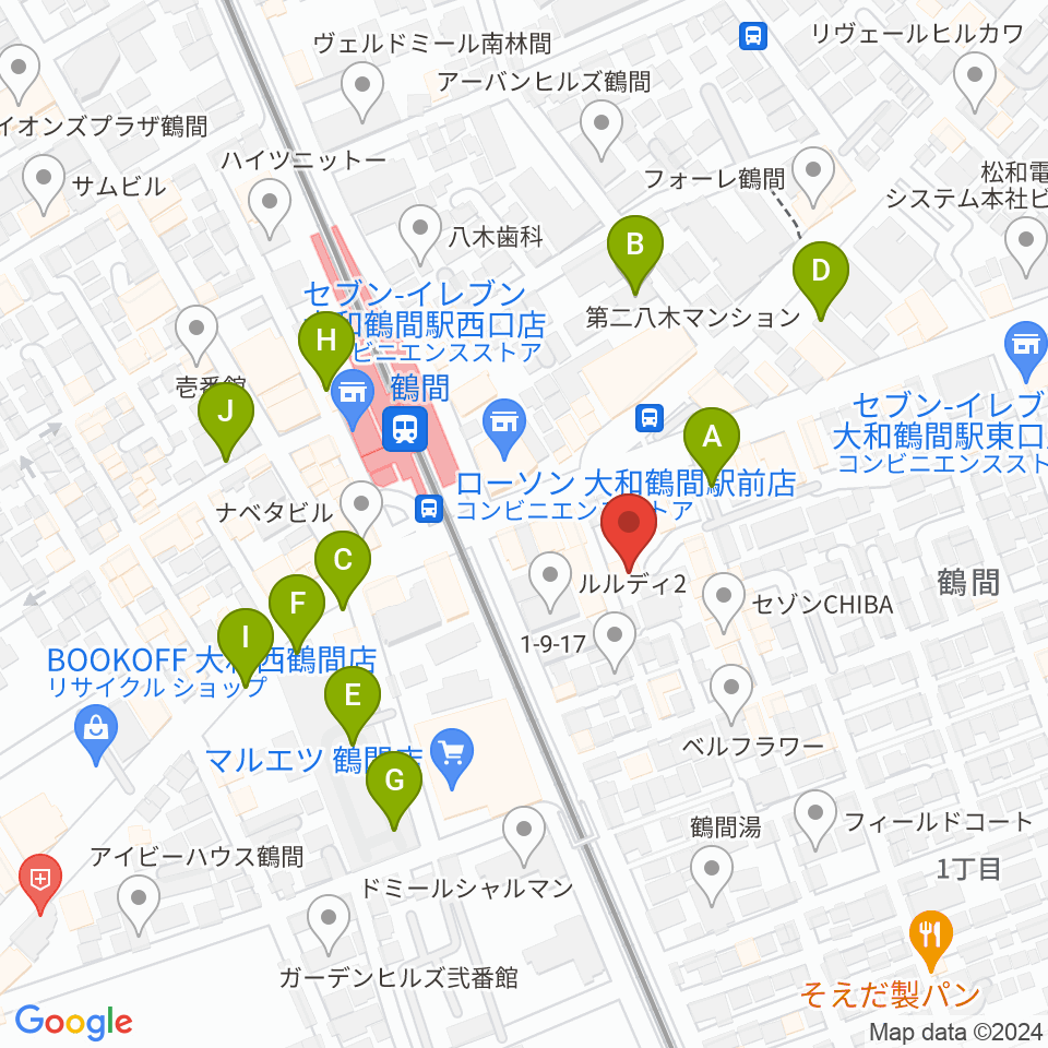鶴間スタジオアジャ周辺の駐車場・コインパーキング一覧地図