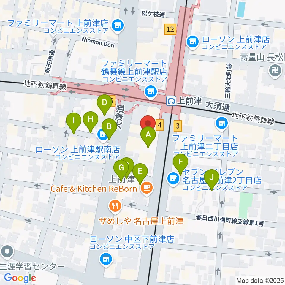 上前津Club Zion周辺の駐車場・コインパーキング一覧地図