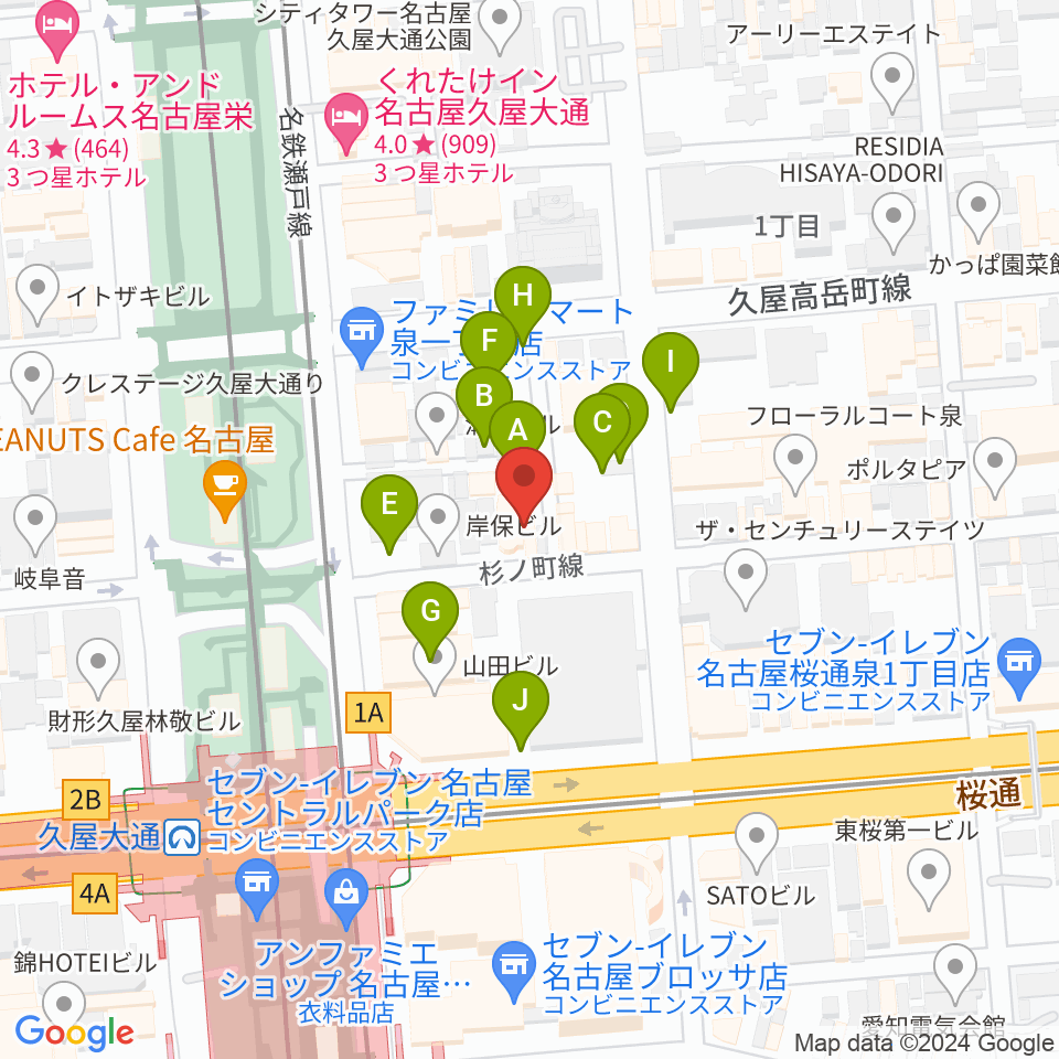 名古屋アンティークノエル周辺の駐車場・コインパーキング一覧地図