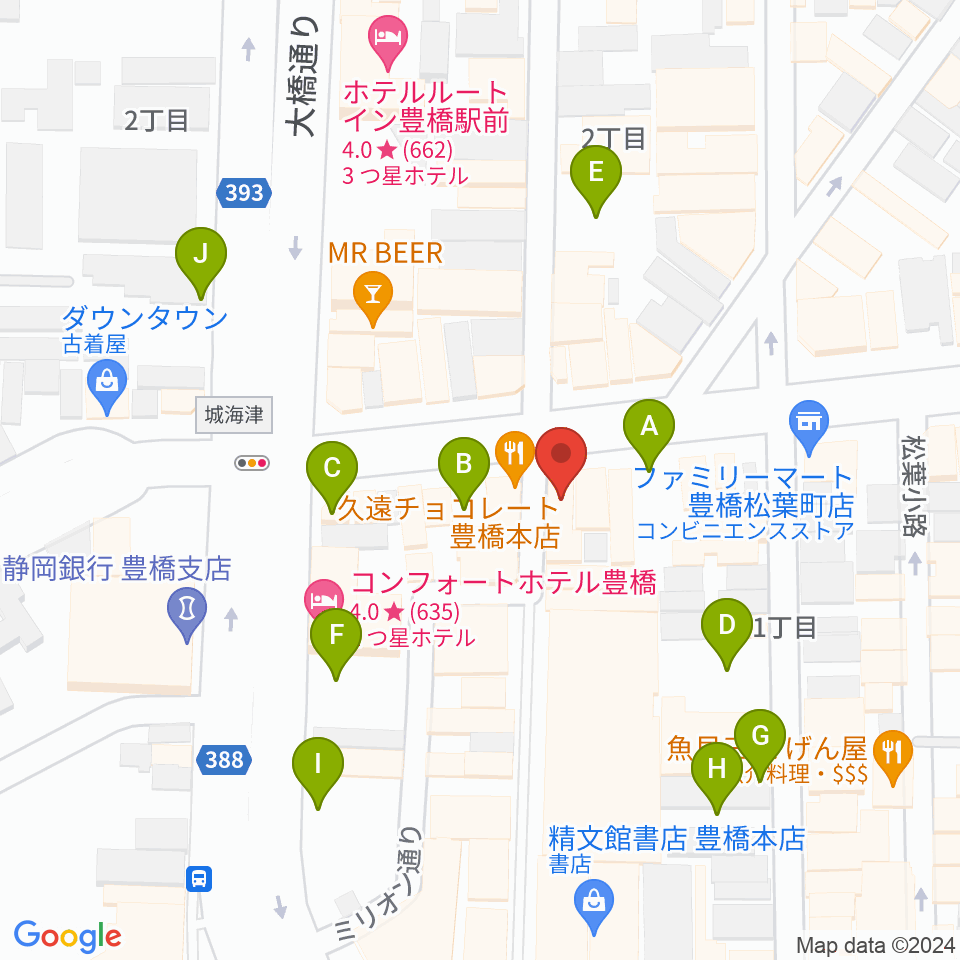 豊橋ハウスオブクレイジー周辺の駐車場・コインパーキング一覧地図