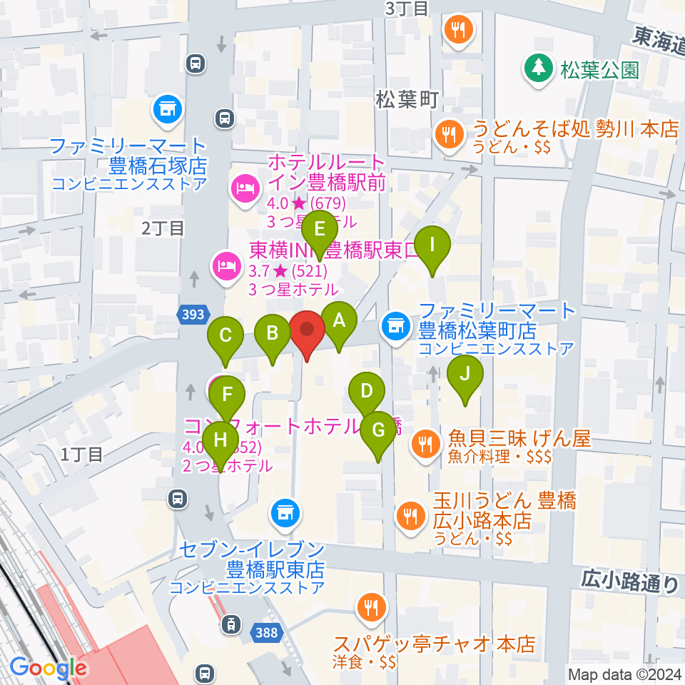 豊橋ハウスオブクレイジー周辺の駐車場・コインパーキング一覧地図