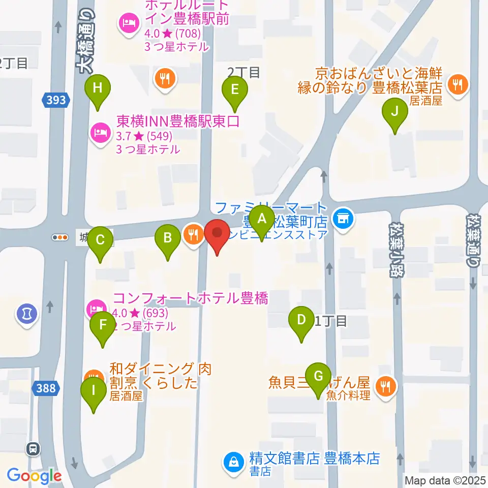 豊橋ハウスオブクレイジー周辺の駐車場・コインパーキング一覧地図