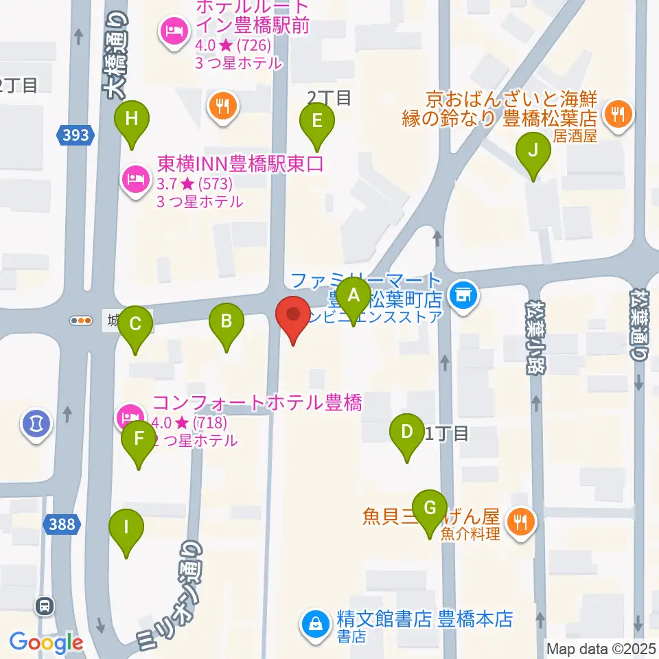 豊橋ハウスオブクレイジー周辺の駐車場・コインパーキング一覧地図