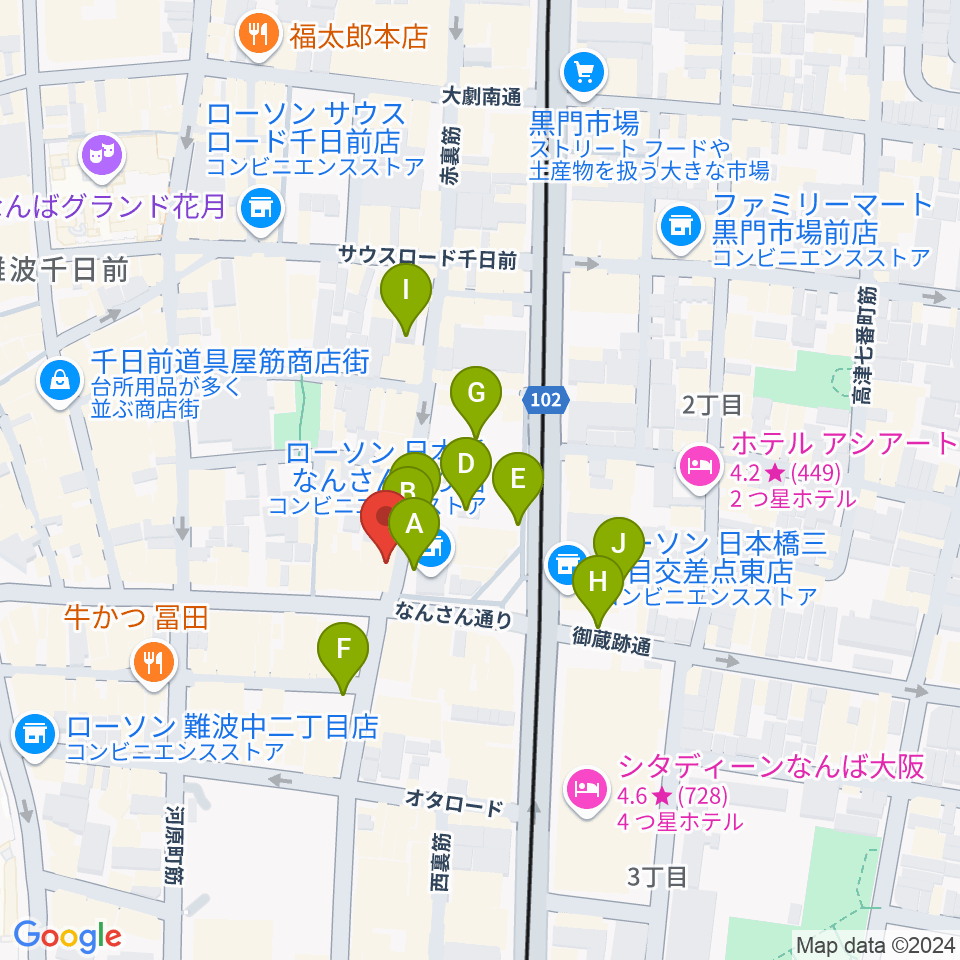 スタジオクーパー周辺の駐車場・コインパーキング一覧地図