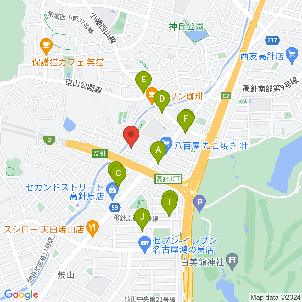 名古屋ライブスペースピアチェーレ周辺の駐車場・コインパーキング一覧地図