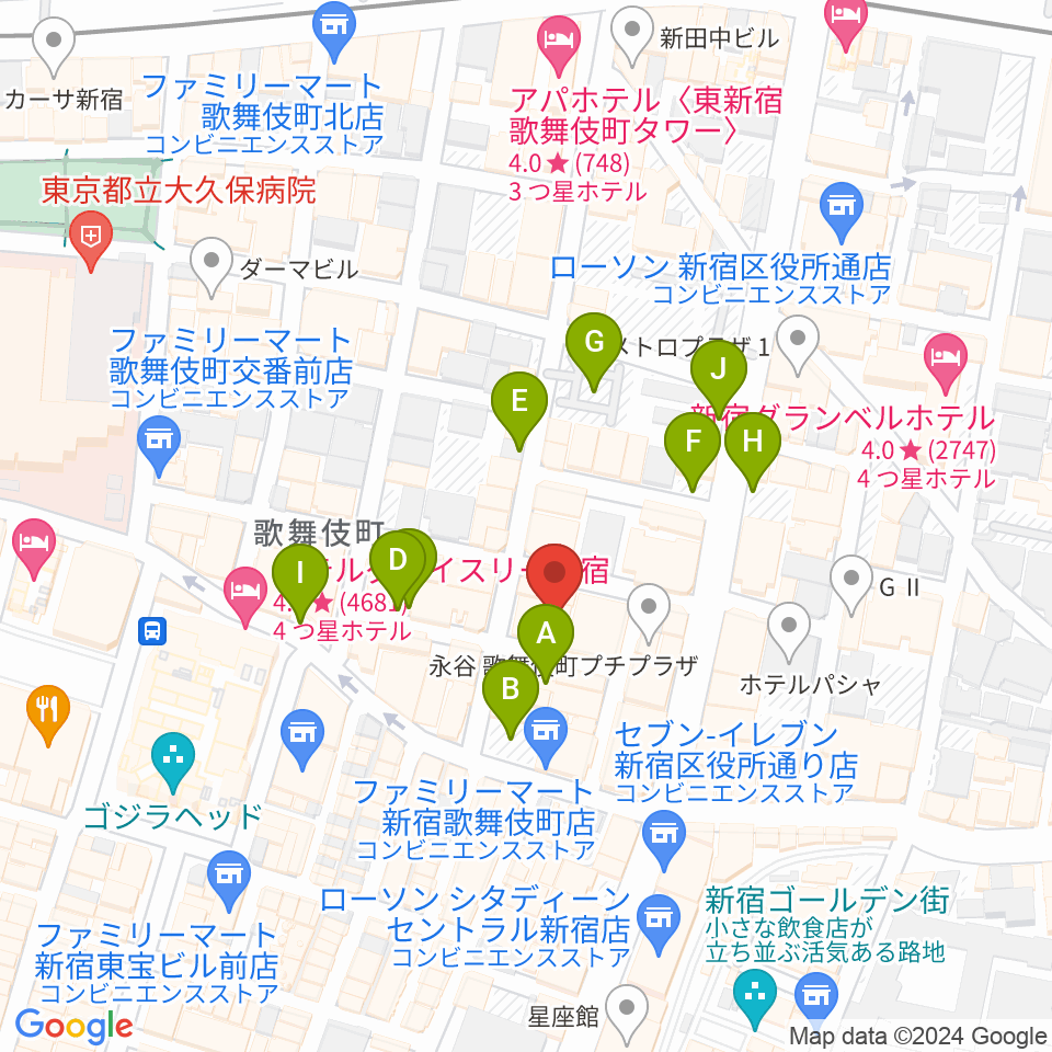HOLIDAY SHINJUKU周辺の駐車場・コインパーキング一覧地図