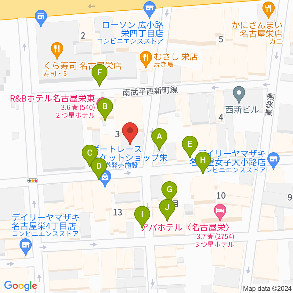 名古屋JB’S周辺の駐車場・コインパーキング一覧地図