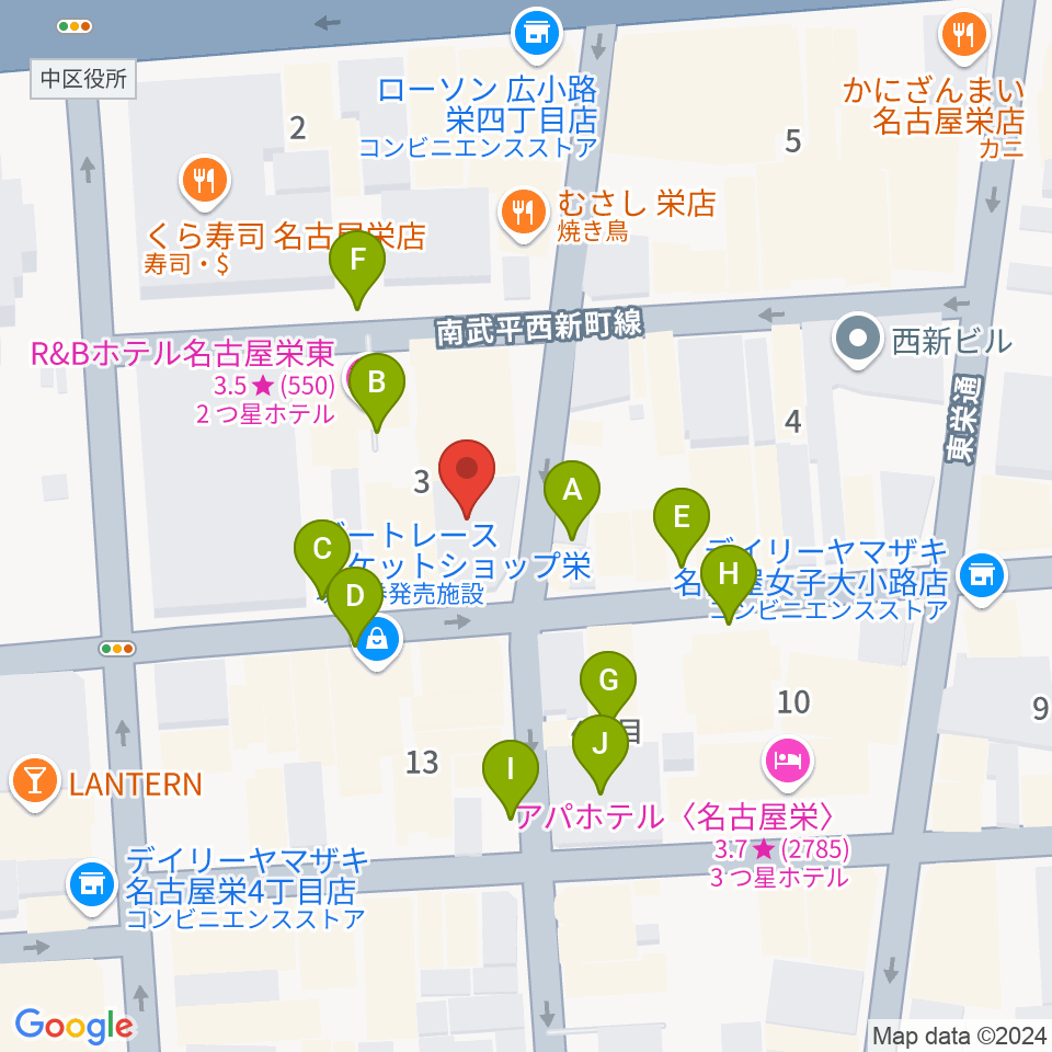 名古屋JB’S周辺の駐車場・コインパーキング一覧地図