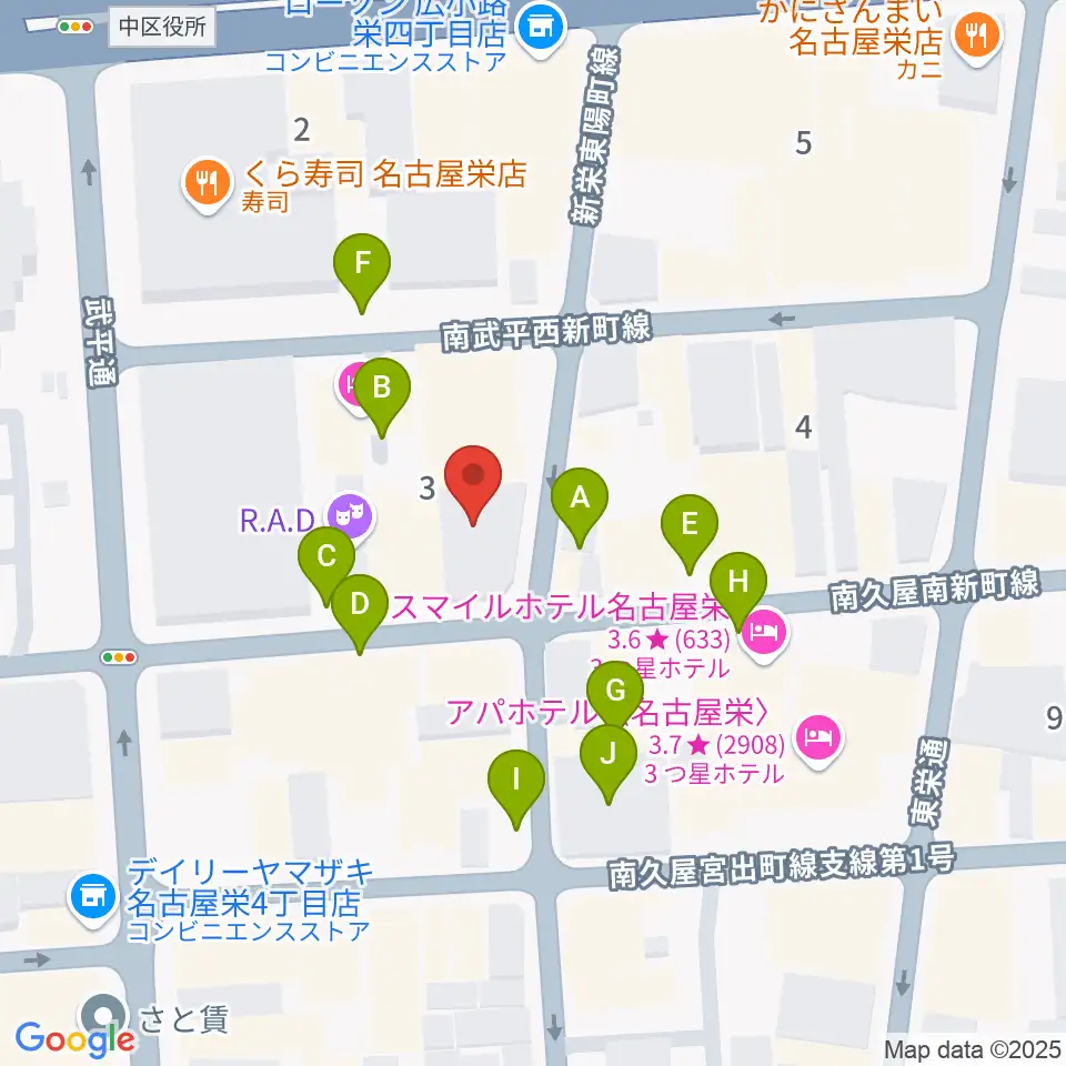 名古屋JB’S周辺の駐車場・コインパーキング一覧地図